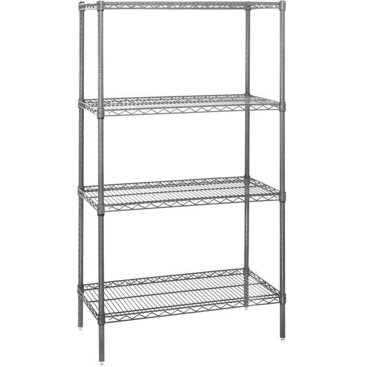 Box Partners WS481874 48 x 18 x 74 in. 4 Shelf Wire Shelving Starter Unit Chrome WHF9_K6ACR10