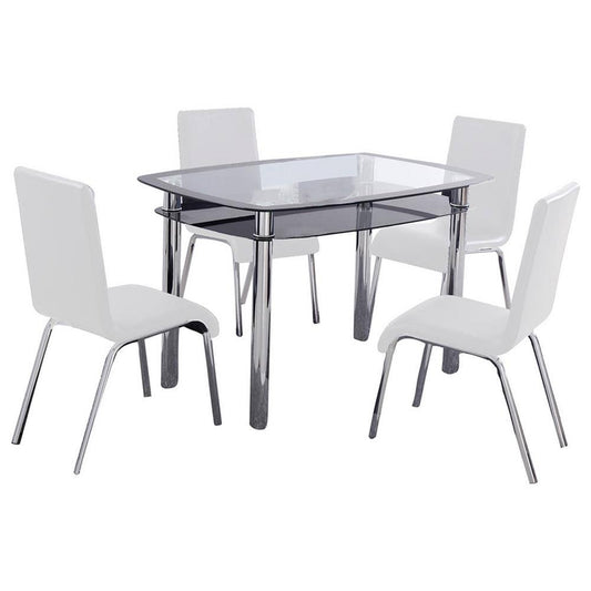 Best Master Furniture 5-Piece Contemporary Dinette Set, White BYF1_P2JMT12