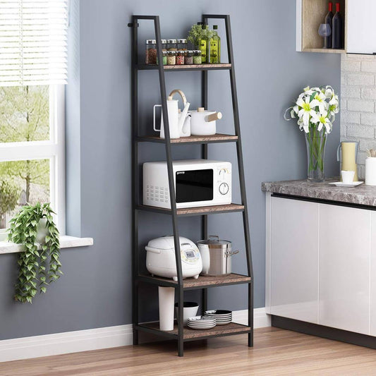 Puebla 72x22 x 20x22 W Metal Etagere Bookcase Sand  Stable Color: Gray/Brown FFS6_Y0UFO96