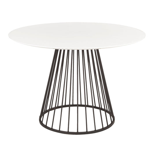 LumiSource Canary Dining Table Black Metal White Wood Top CXM2_R0JMA94