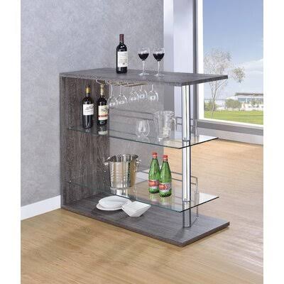 Quonset Bar with Wine Storage Orren Ellis Color: Gray BCI3_J1ZMN06