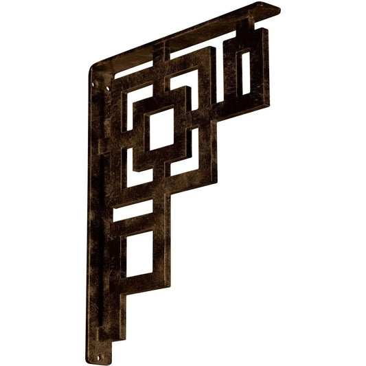 Eris Wrought Iron Bracket Antiqued Brass 1 1/2x22W x 12x22D x 15x22H - (Single Center brace) NUI7_O0WAW86