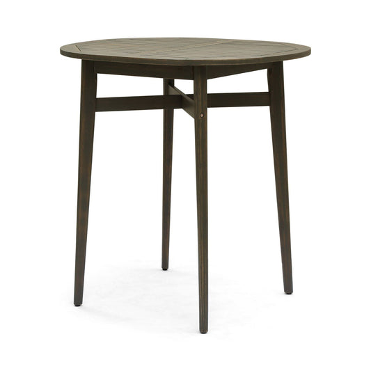 39.75x22 Gray Contemporary Round Outdoor Patio Bar Table EBO3_Q2IPO34