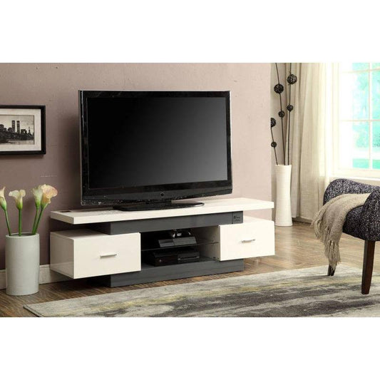 59x22 x 16x22 x 19x22 White and Gray MDF TV Stand ICA6_X5HSU05