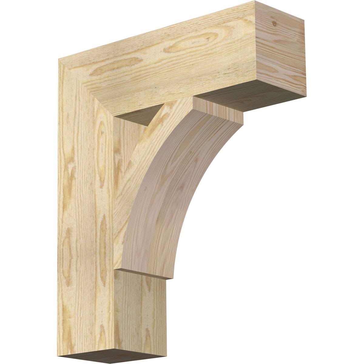 Ekena Millwork BKT06X20X24THR05RDF 6x22W x 20x22D x 24x22H Thorton Block Rough Sawn BRACKET, Douglas Fir BGP4_Z7PBV65