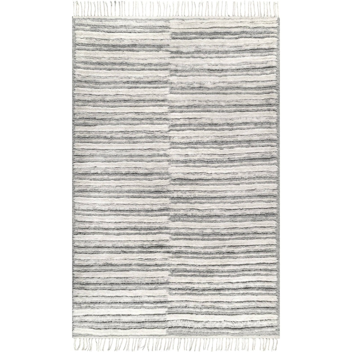 nuLOOM Yaretzi Shaggy Striped Area Rug - 7& 6x22 x 9& 6x22 - Gray XLJ8_M9BNF77