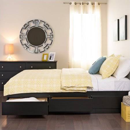 Kingfisher Lane Black Full Platform Storage Bed with 6 Drawers GKX7_E5GBF59