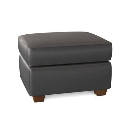 Wayfair Custom Upholstery Jennifer Leather Ottoman Body Fabric: Steamboat Charcoal NNN4_W3SZL15