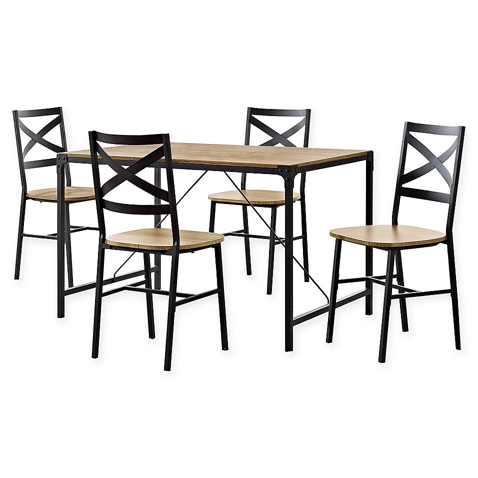 Forest Gate Wheatland 5-Piece Dining Set in Barnwood KUH9_R4SGF55