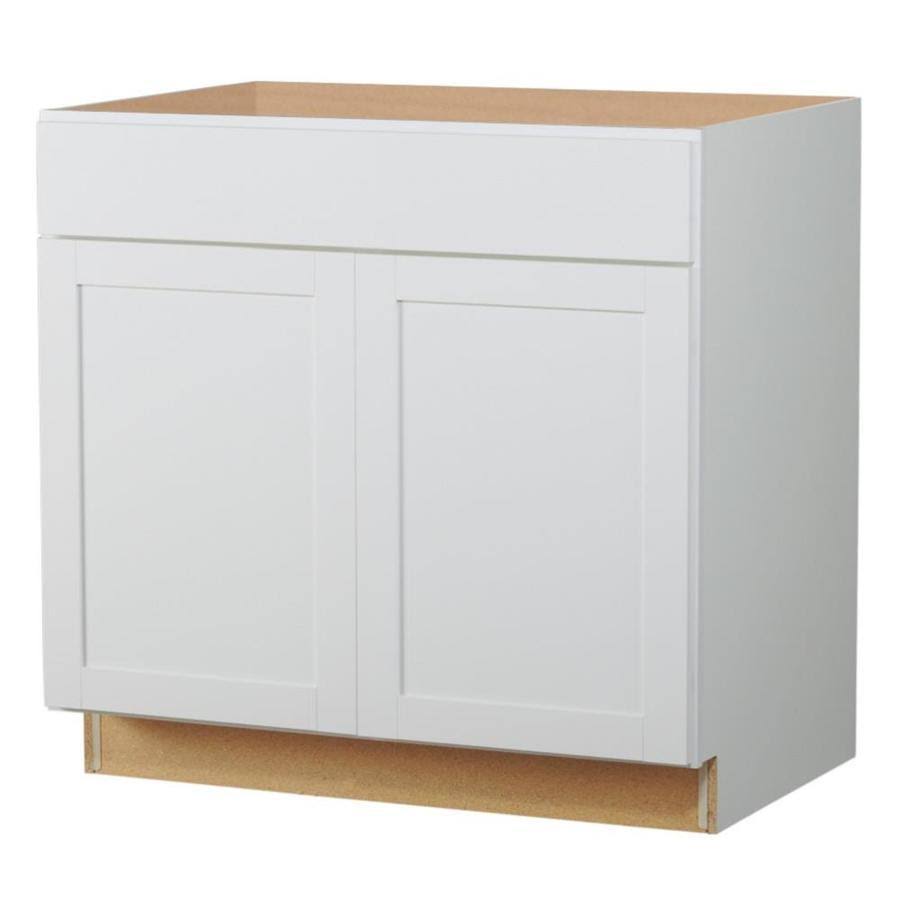 Diamond Now Arcadia 36-in W x 35-in H x 23.75-in D TrueColor White Door and Drawer Base Stock Cabinet | B36B ABA5_K6JVS29