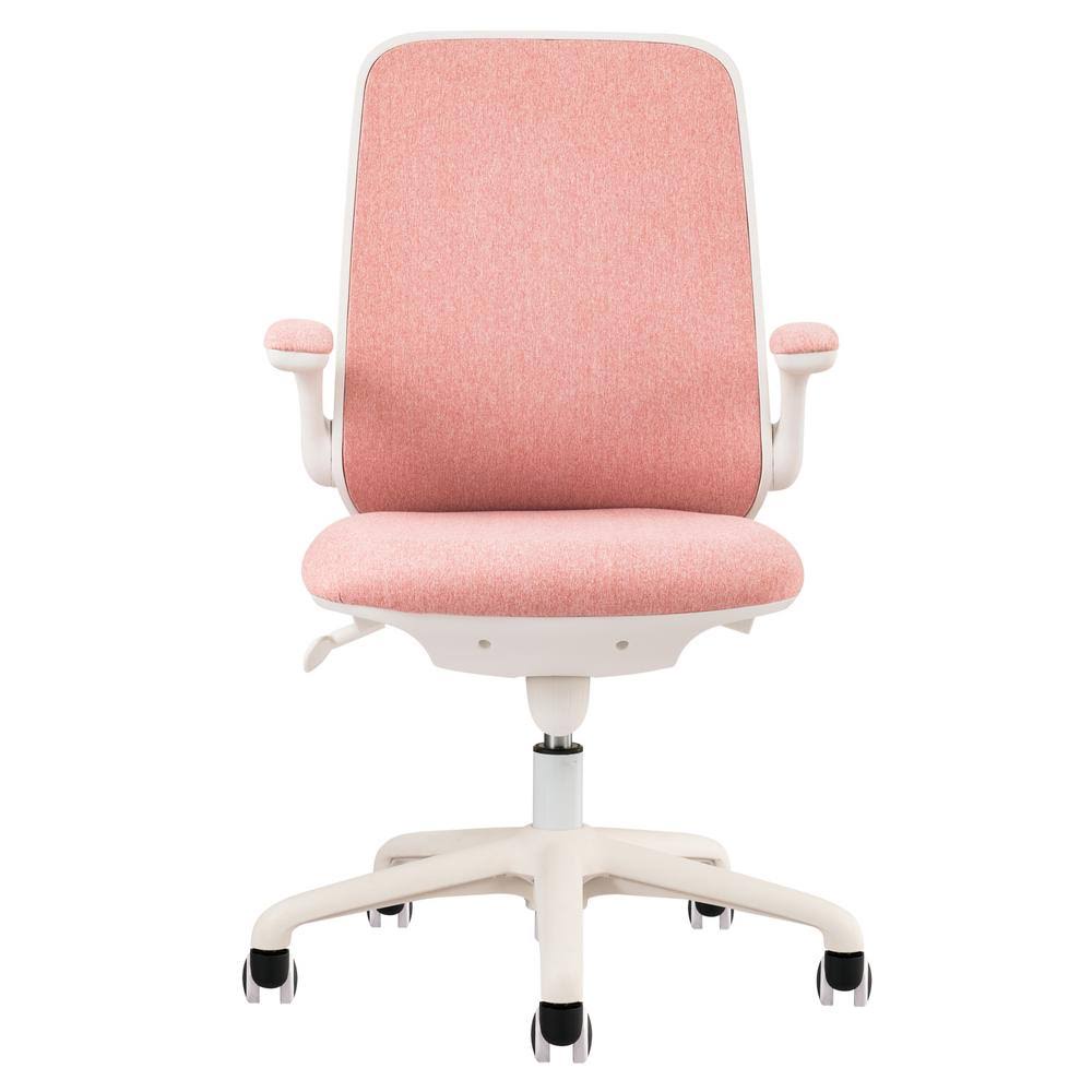 siavonce AWS 23.4 in. W Pink PE Seat Adjustable Height Task Chair with Armrests HSE8_Z3CEK68