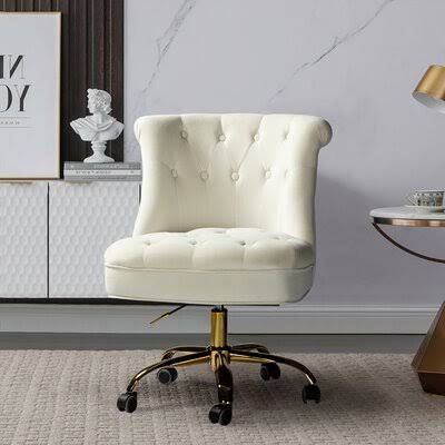 Amisha Task Chair Everly Quinn Upholstery Color: Ivory SQS0_A5BWK18