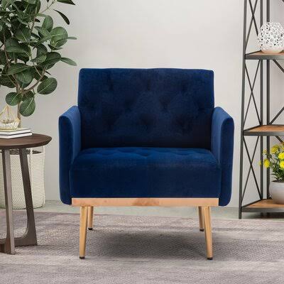 Melaina 31.1x22 W Tufted Velvet Armchair Willa Arlo Interiors Fabric: Mazarine Velvet RUI1_H2TDU31