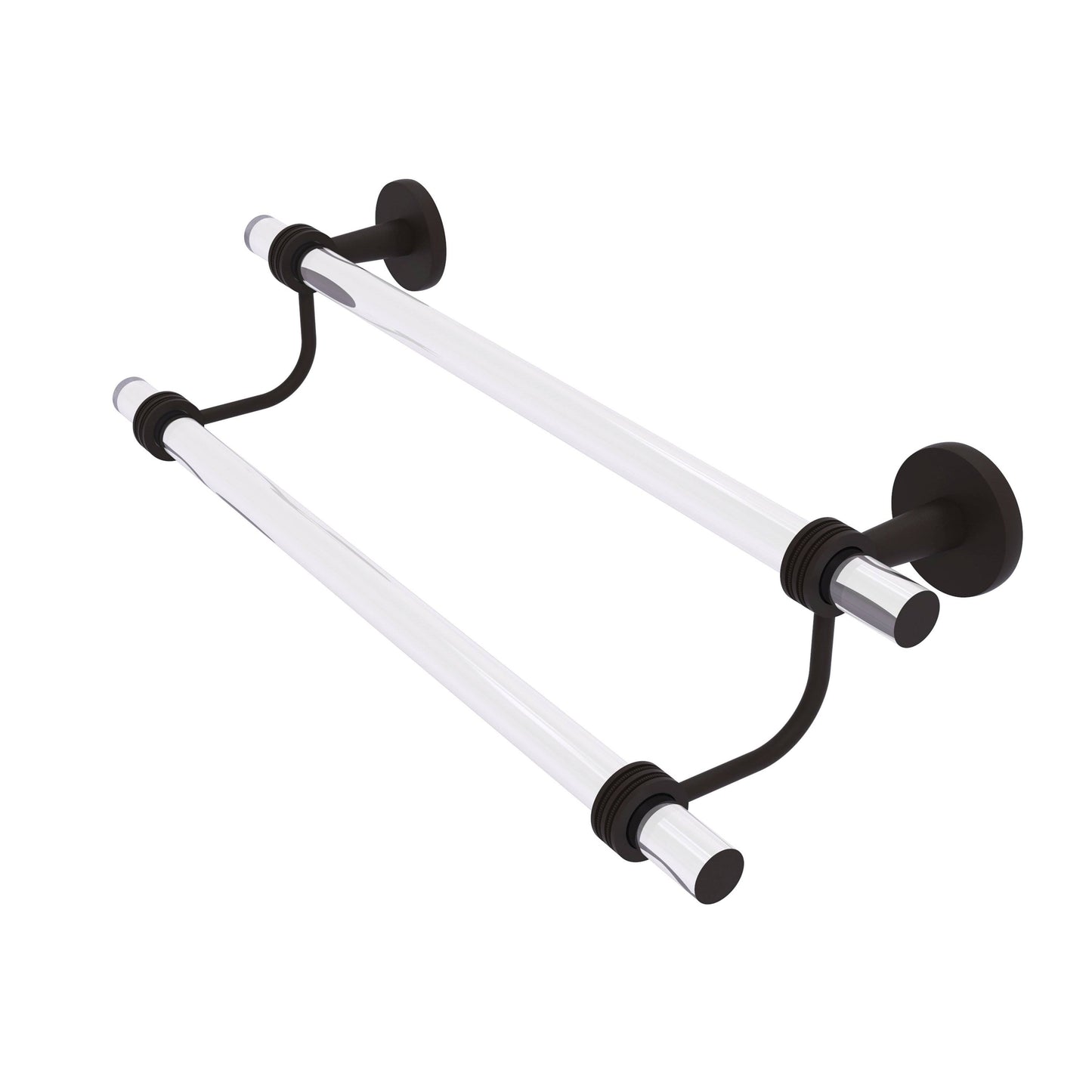 Allied Brass CV-72D-30-ORB 30 in. Clearview Collection Double Towel Bar with Dotted Accents Oil Rubbed Bronze BLW7_J8HCL32