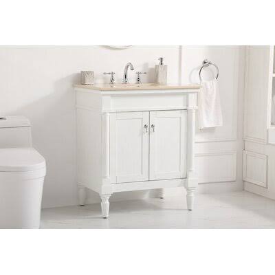 Brantley 30x22 Single Bathroom Vanity Set Andover Mills Base Finish: Antique White RET6_W5OYM40