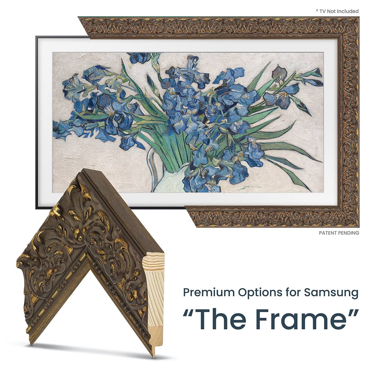 Deco TV Frames Customizable Frame for Samsung The Frame 2021 55x22 TV (Tuscan Antique Gold) PAK4_D6DNV61