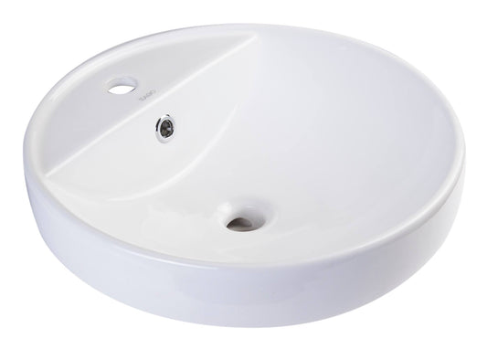 Eago BA141 18x22 Round Ceramic Above Mount Bathroom Basin Vessel Sink ZVD6_C0DTB52