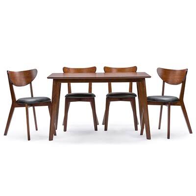 5 - Piece Solid Wood Dining Set George Oliver LRJ0_K2EZC40