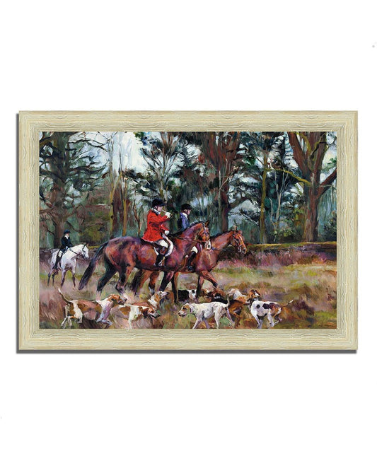 26x22 x 36x22 Foxhunt by Marilyn Hageman Framed Painting Print LGH8_S6BCJ00