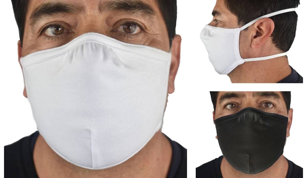 Cotton  Lycra Dual Layer Premium Antimicrobial Face Masks White - Case of 72 UN1528122 KQG7_T6PZR58