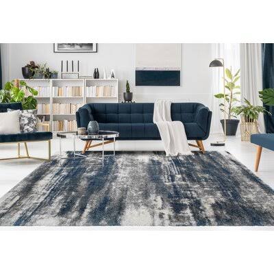 Alban Shag Blue Area Rug 17 Stories Rug Size: Rectangle 8&9x22 x 12& JHM2_V5DCQ15