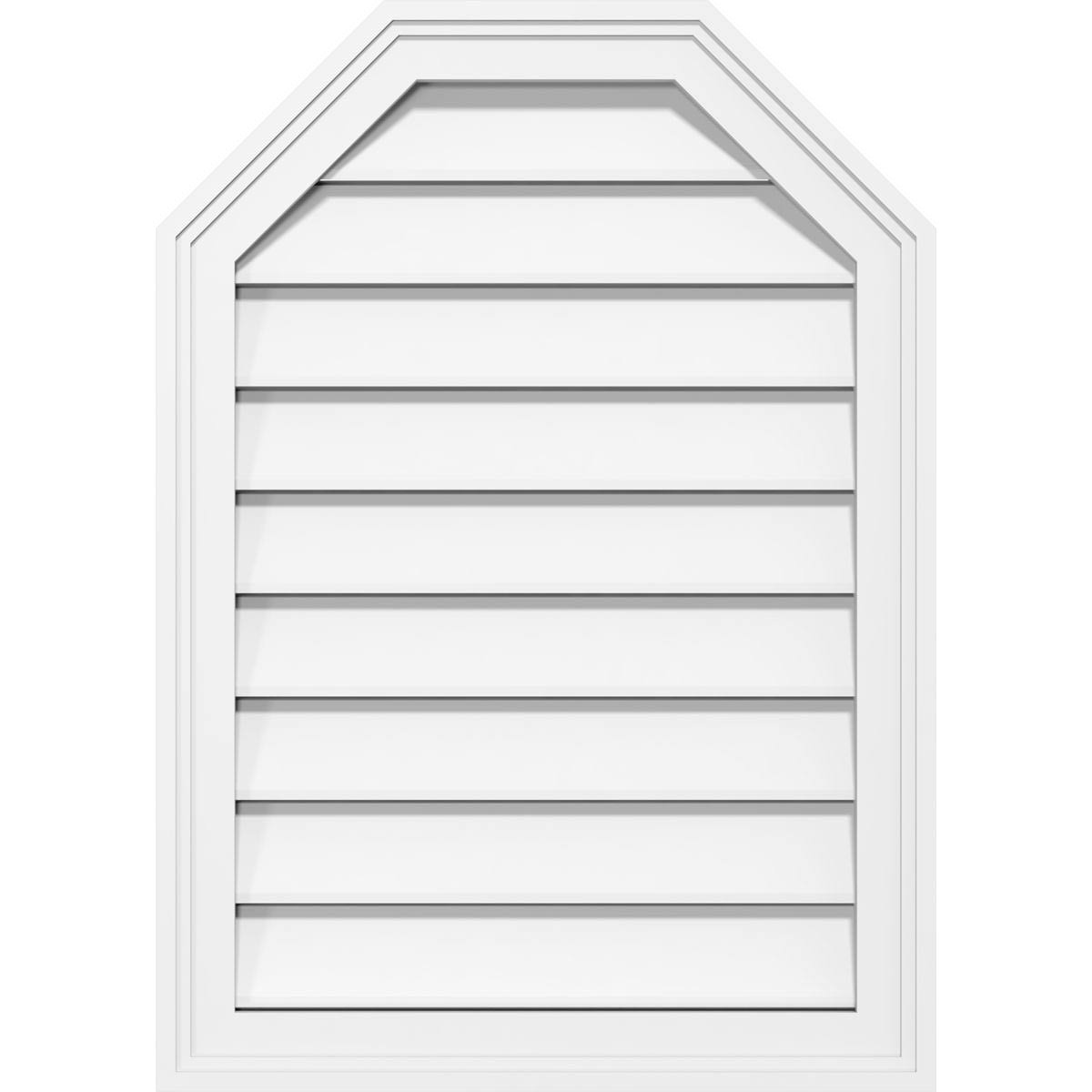 Ekena Millwork GVPOT34X4002SF 34x22W x 40x22H Octagonal Top Surface Mount PVC Gable Vent: Functional, w/ 2x22W x 1-1/2x22P Brick EAZ5_B8ILM09