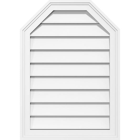 Ekena Millwork GVPOT34X4002SF 34x22W x 40x22H Octagonal Top Surface Mount PVC Gable Vent: Functional, w/ 2x22W x 1-1/2x22P Brick EAZ5_B8ILM09