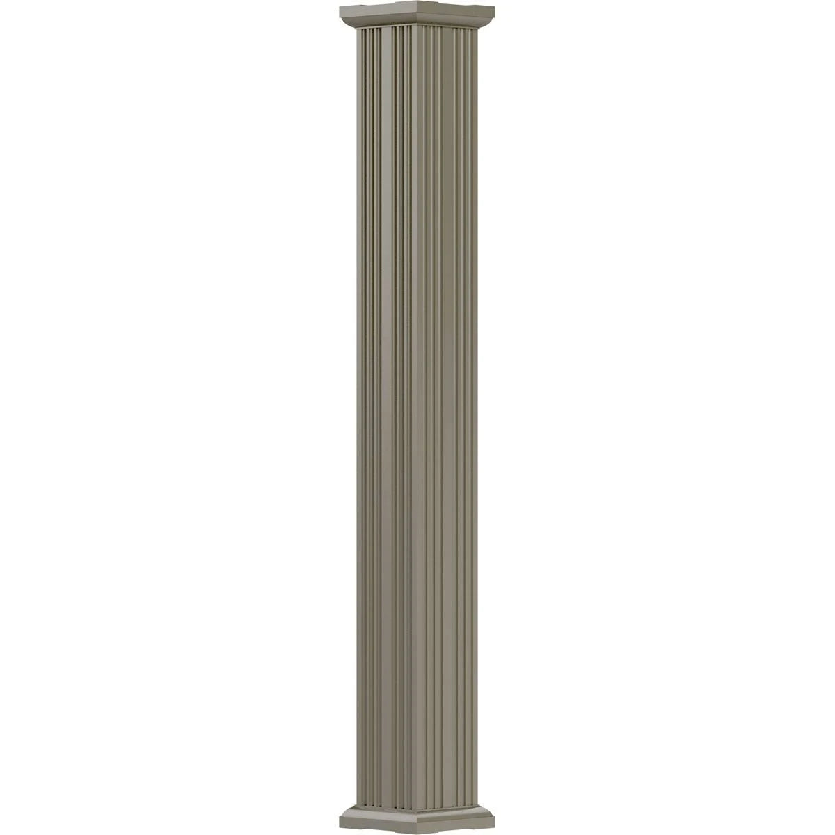 AFCO 4x22 x 9& Endura-Aluminum Column, Square Shaft (Load-Bearing 12,000 lbs), Non-Tapered, Fluted, Wicker Finish w/ Capital u00 BXU8_N7IAQ87