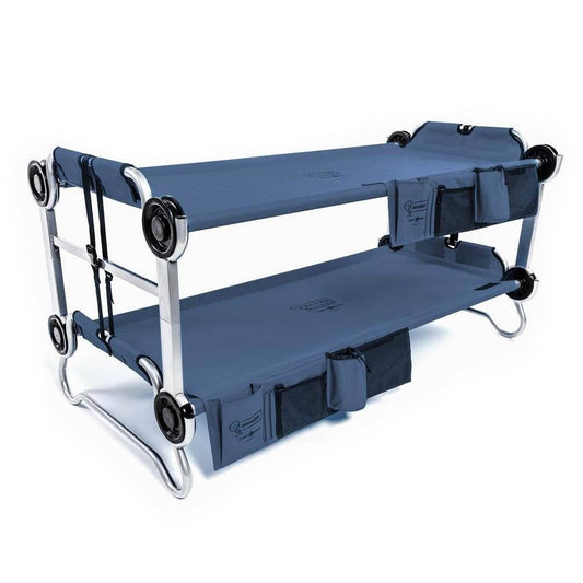 Disc-O-Bed Youth Benchable Camping Cot with Organizers Navy Blue 2 Pack UEG7_L7FPQ08