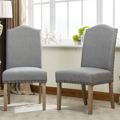 Mistana Isla Upholstered Dining Chair Upholstery Color: Gray TMN4_P2ZPE81