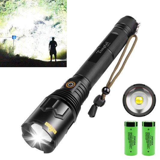 Rechargeable LED Flashlight,100000 High Lumen Brightest Powerful Flashlight,Upgrade P70.2 Tactical Flashlight with 26650 Batteri AWB9_C9TJV56