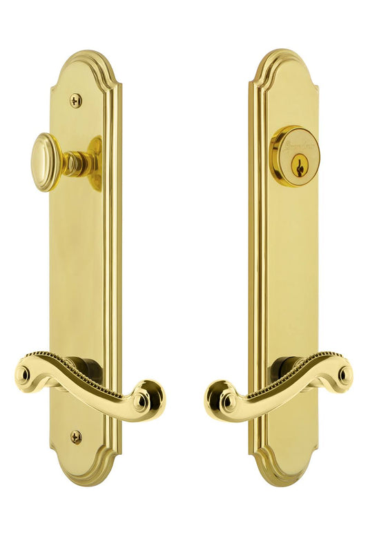 Grandeur Arc Entry Newport Lever in Lifetime Brass 841149 JZM0_F1PGI20