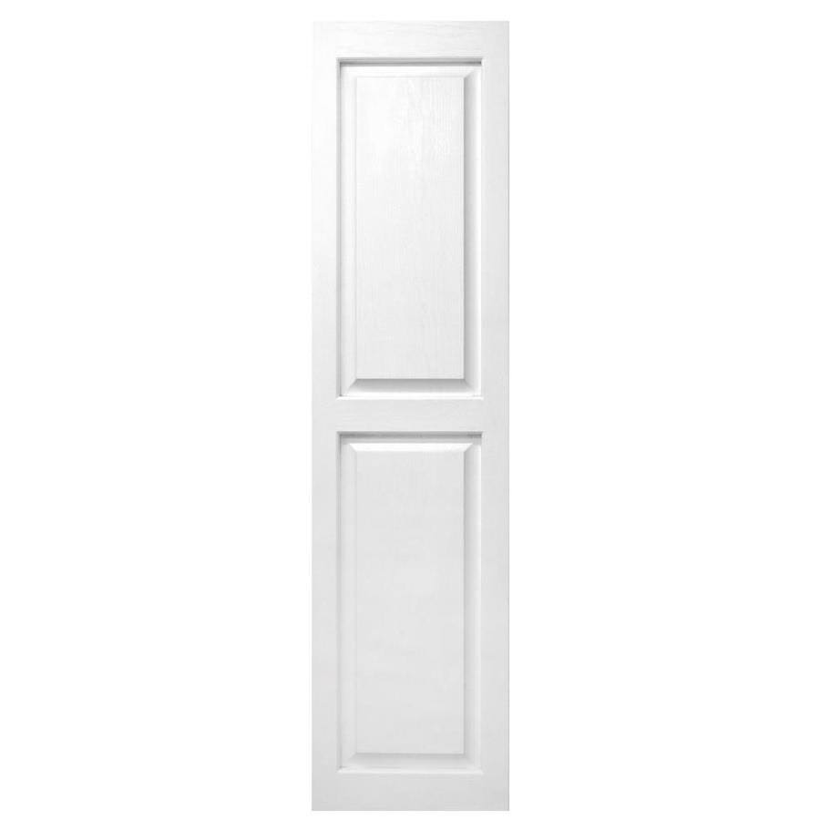 Alpha 2-Pack 14.5-in W x 66.5-in H White Raised Panel Vinyl Exterior Shutters | VBLR67WH USL9_J6YZK68