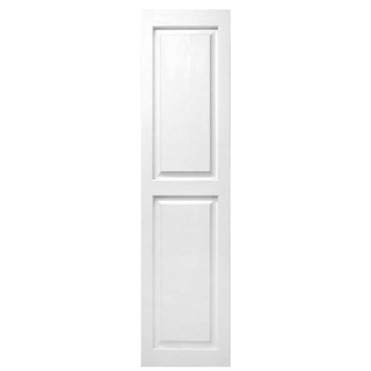 Alpha 2-Pack 14.5-in W x 66.5-in H White Raised Panel Vinyl Exterior Shutters | VBLR67WH USL9_J6YZK68