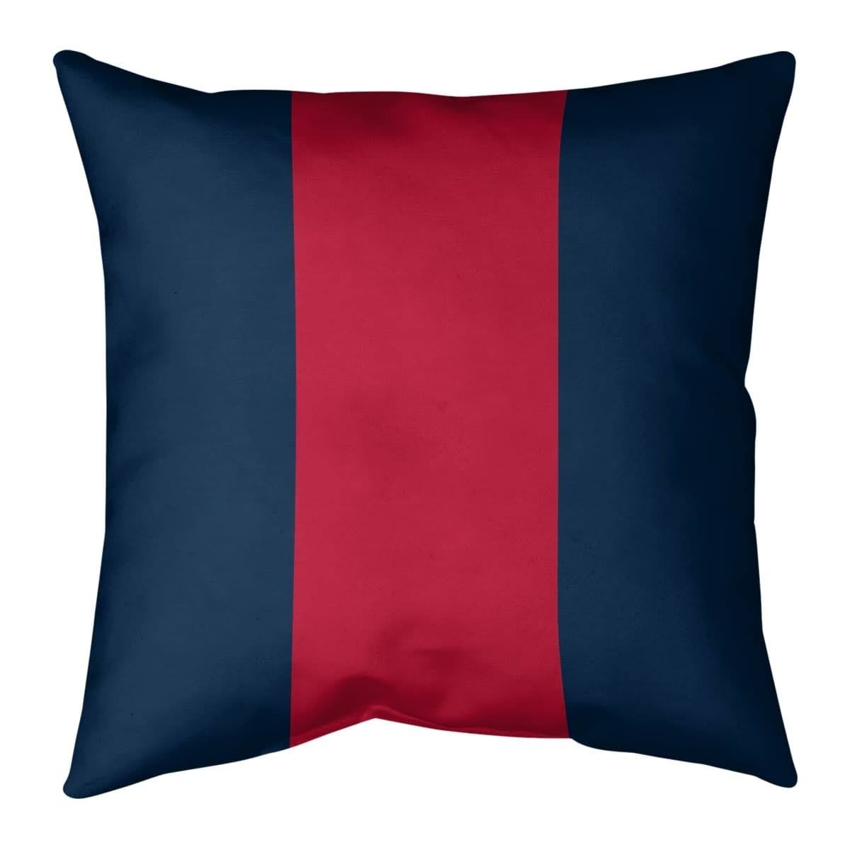 New England New England Football Stripes Pillow (Indoor/Outdoor) - 16 x 16 - Square - Zipper Closure - Large - Polyester - UV Re HDO2_H9JHO26