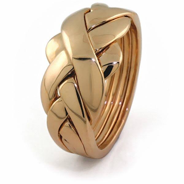 Unisex 4 Band 14K Gold Puzzle Ring 4BDG, 12 / White Gold RHS4_L4WYN69