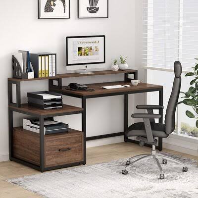 Radke Desk with Hutch 17 Stories LCR9_X7SCA71