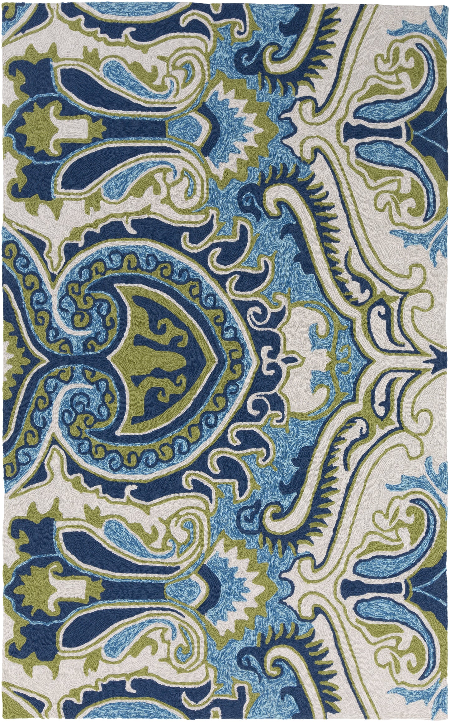 Modern BHS-0060732-P Hooked Poly Navy Outdoor Medallion Rug OIW9_K8KPB87