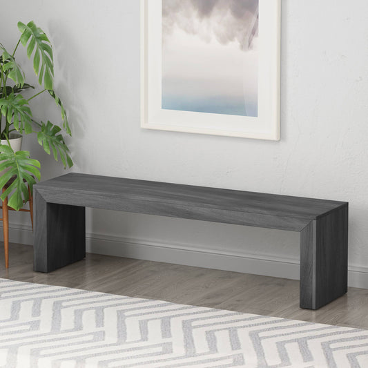 GDF Studio Donovon Farmhouse Acacia Wood Bench - Black QRF4_U4ZHH43