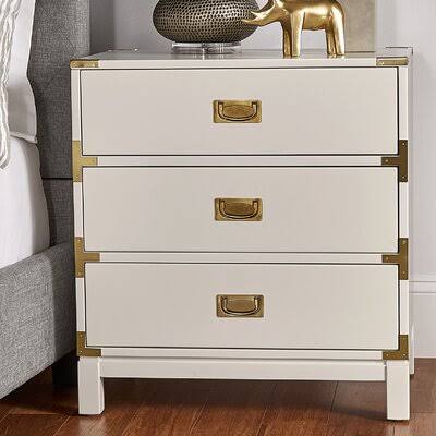 Mikel 3 - Drawer Nightstand Birch LANE? Color: White IPD2_Y4EMS86