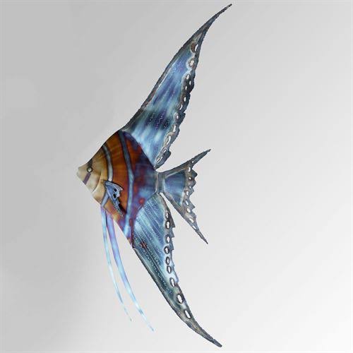 Angelfish Facing Left Wall Sculpture Multi Metallic , Multi Metallic VKG8_P6IUH01