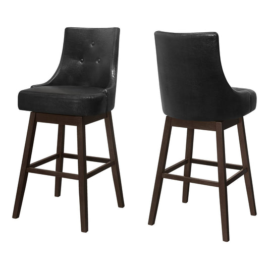 Hawthorne Ave 46 in. Swivel Barstool, Set of Two in Black, Transitional | Bellacor IHM6_Z8MDI35