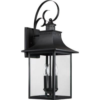 Caswell 3 - Bulb 23.5x22 H Outdoor Wall Lantern Fixture Finish: Black ZOD4_I3KYO89