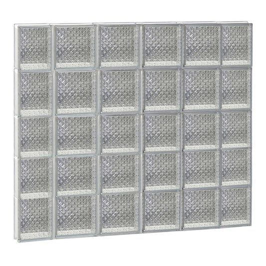 Clearly Secure 42.5 in. x 38.75 in. x 3.125 in. Frameless Diamond Pattern Non-Vented Glass Block Window 4440SDP QGE0_H2WZL77