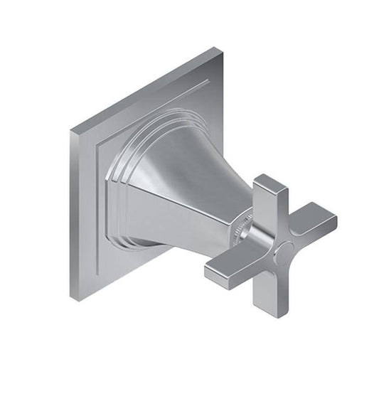 Graff Finezza Uno M-Series 3 1/2x22 Three Way Diverter Valve Trim Plate with Cross Handle in Polished Nickel, SKU: G-8074-C15E1- ABH7_G3XSA84