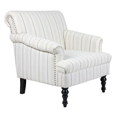 at Home Jane Striped Accent Chair, Natural, 31.9x22L x 35.0x22H x 35.4x22W YWA4_R8XQU29