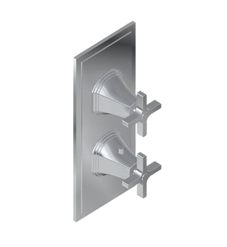 Graff Finezza Uno M-Series 4 3/4x22 Two Hole Vertical Thermostatic Valve Trim Plate with Cross Handle in Architectural Black, SK GJJ5_D9YZI14