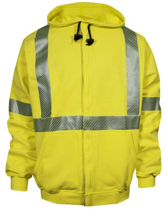 National Safety Apparel Mens FR VIZABLE Hi-Vis Zip Front Work Sweatsh XAB1_A5IAV13