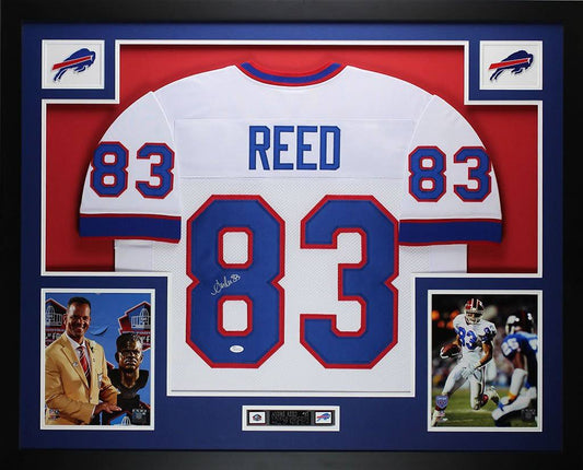 Andre Reed Autographed and Framed White Buffalo Bills Jersey Auto JSA COA PPG2_Q0IGE61