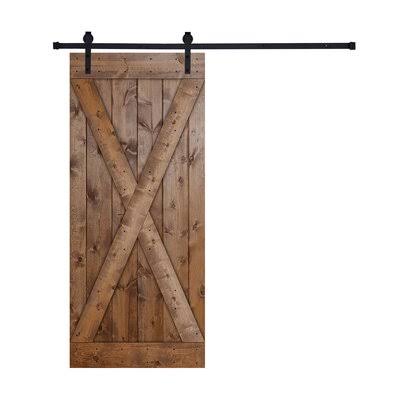 Paneled Manufactured Wood Painted Barn Door with Installation Hardware Kit Akicon Size: 28x22 x 84 XTC7_J0JIH09